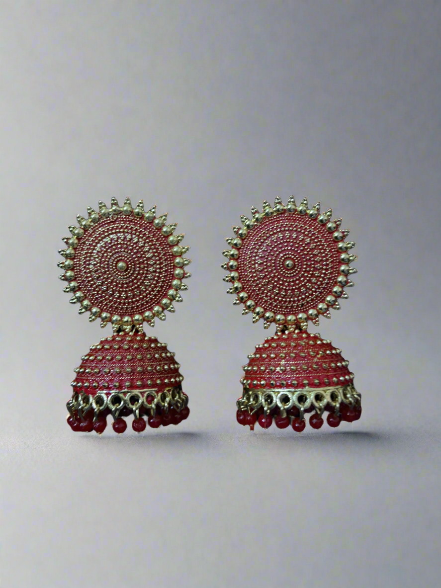 Gold plated floral jhumkas