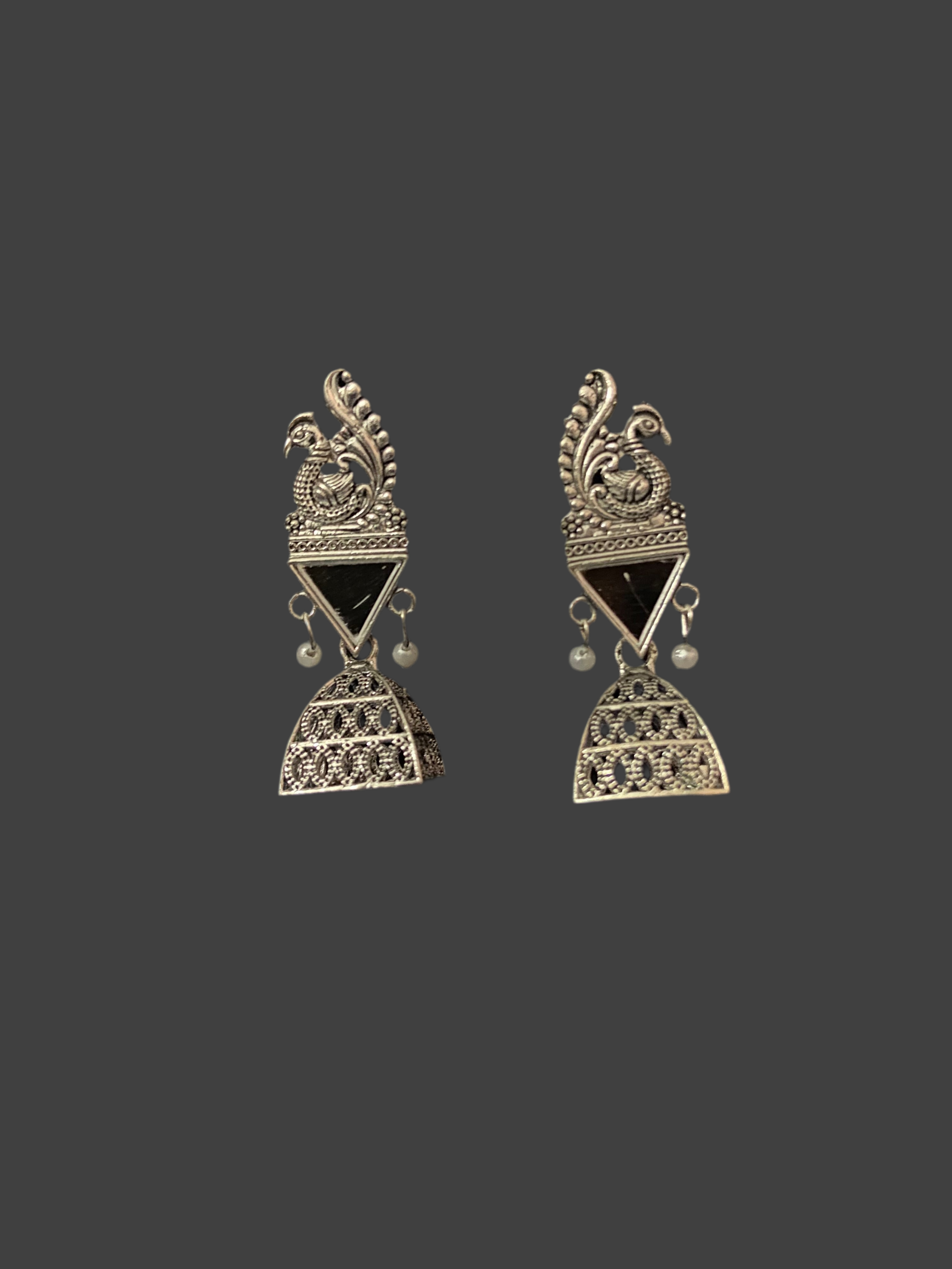 Peacock style jhumkas