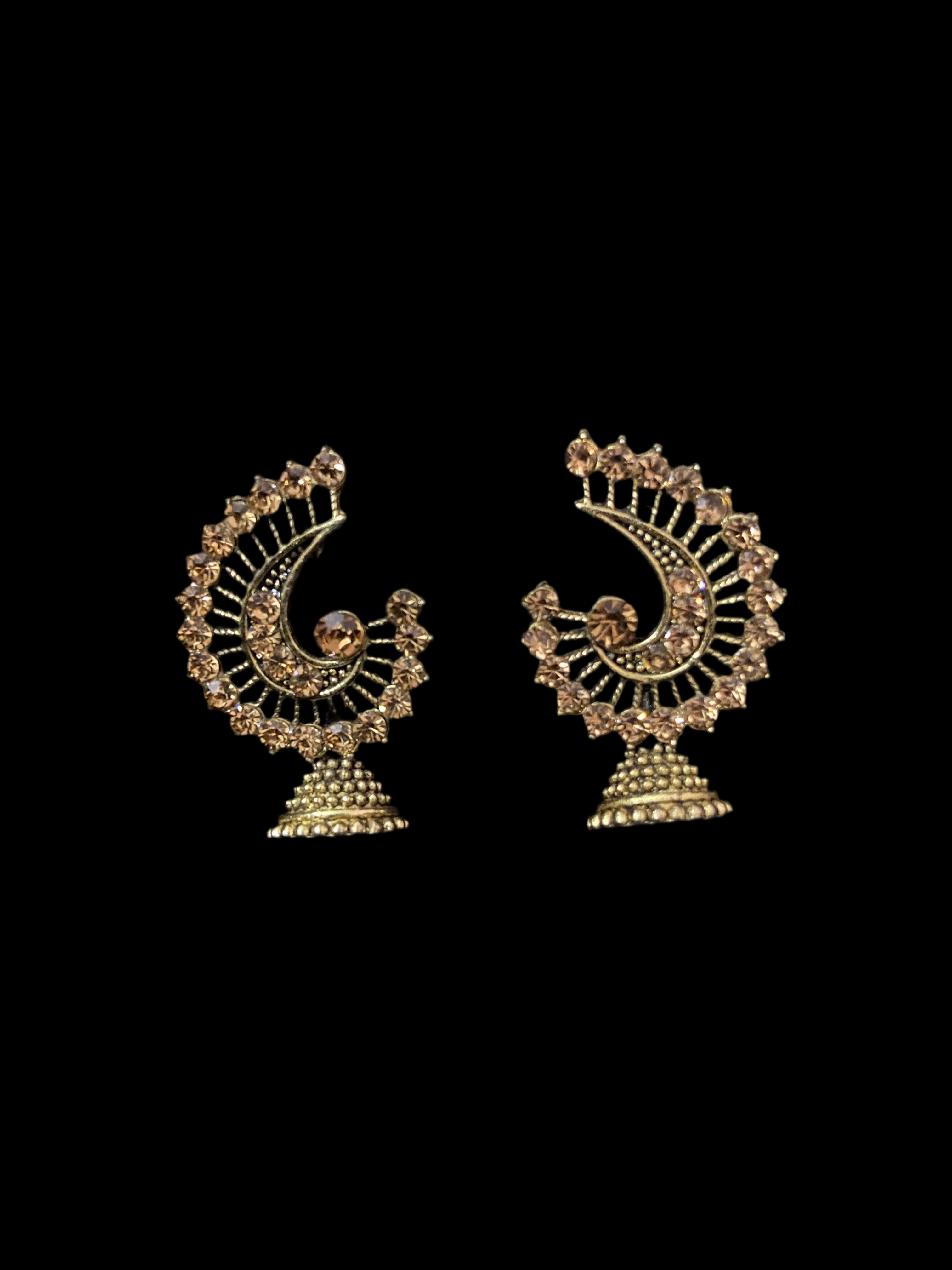 Golden cresent sun earrings