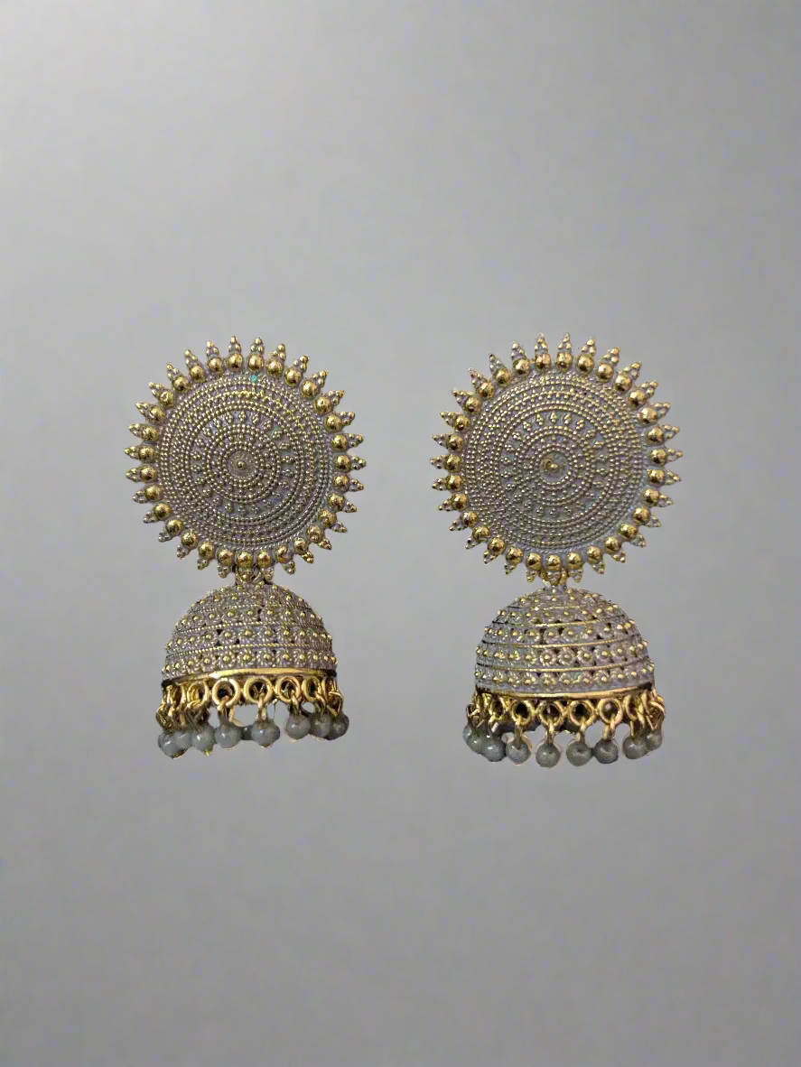 Gold plated floral jhumkas