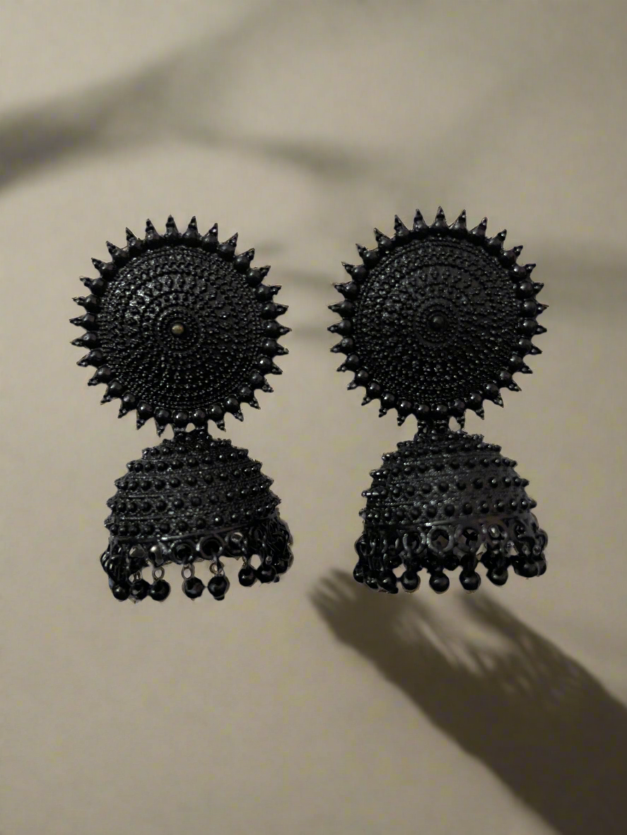 Gold plated floral jhumkas