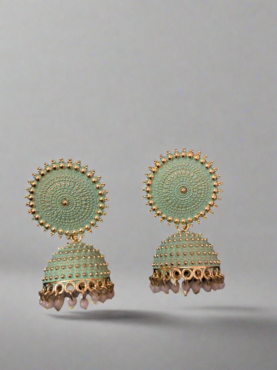 Gold plated floral jhumkas