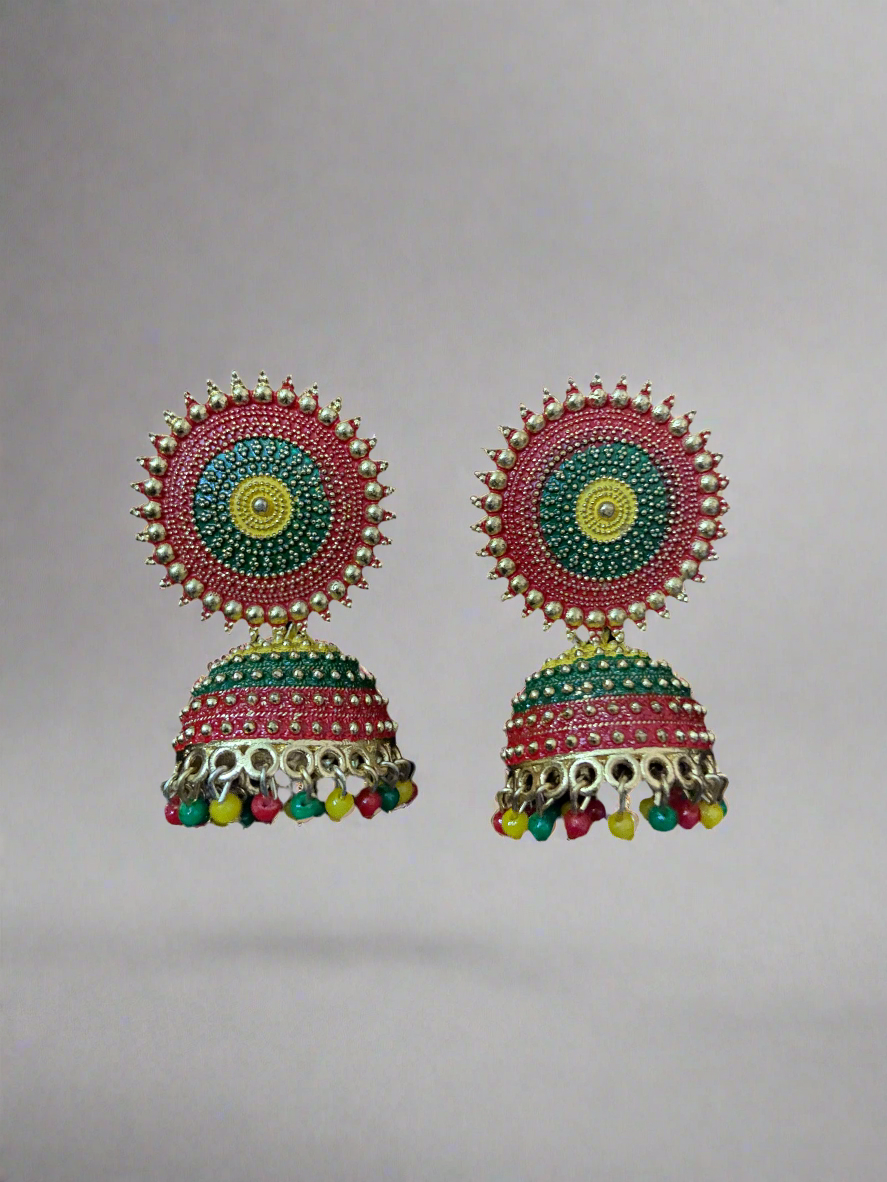 Gold plated floral jhumkas