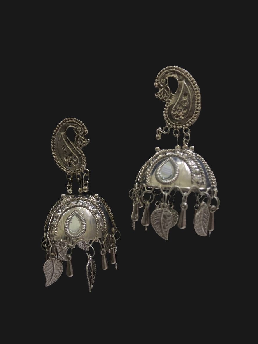 Leaf oxidised earrings