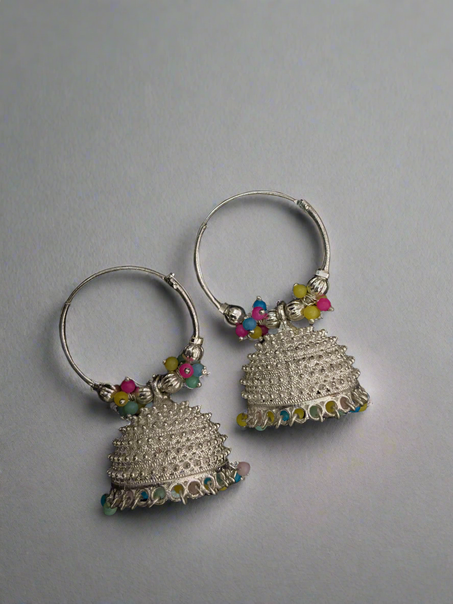 Multicolor hoop jhumka