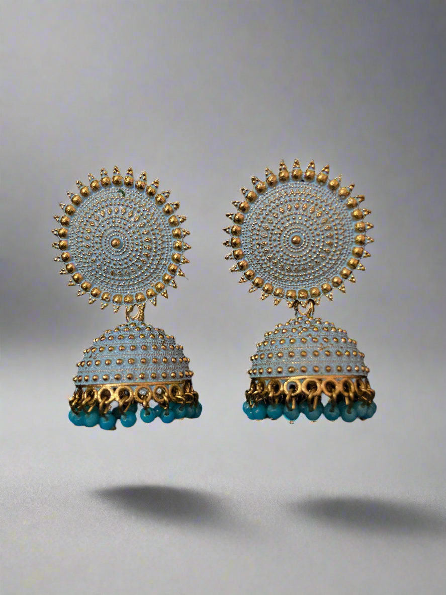 Gold plated floral jhumkas