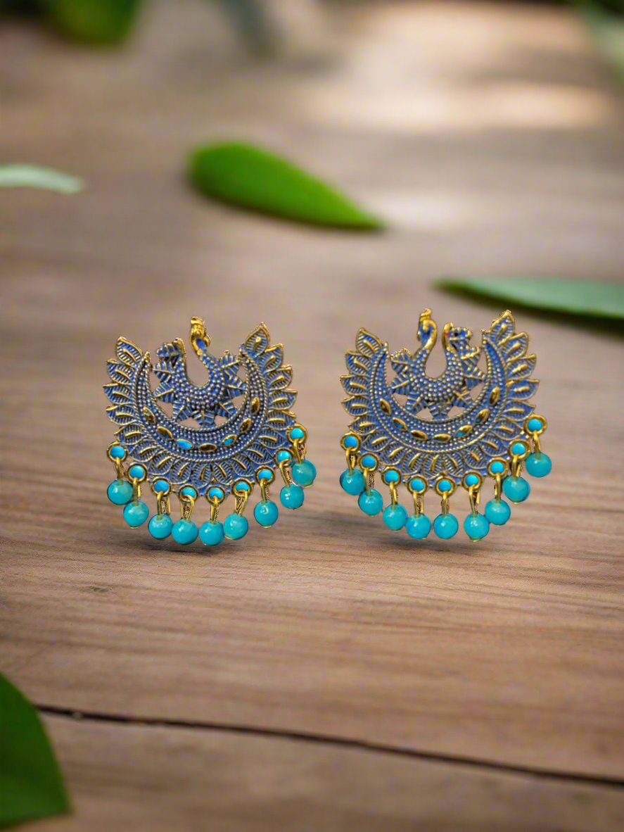 Peacock earrings